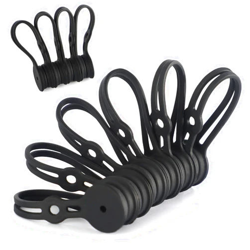 Maveek 10PCS Magnetic Cable Ties Black, Maveek Twist Tie Magnetic Cord Organizer Wire Ties With Hole, Zip Ties For Earphones USB Charging Cord Wraps Freezer Magnet