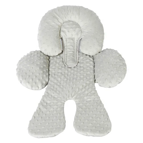 Pro Goleem Infant Car Seat Head Neck Body Support, Ultra-Soft Minky and Microfiber Newborn Car Seat Insert, Perfect for Car Seat, Stroller, 2-in-1 Reversible, for Boys and Girls, Gray