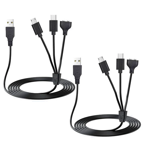 Tonton 2-Pack 3-in-1 USB Charger Replacement for Delupet NVK Chicdeal MEGWR Worneeder Dog Training Collars, Type-C, Micro USB, and Magnetic Charging Cable Cord for Yawpet UKE JSCLYAN PECOLE Shock Collars