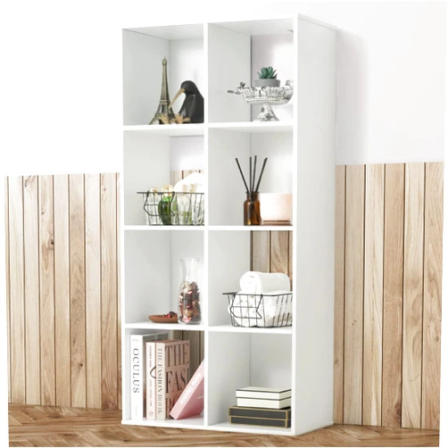 Fencer Wire 11-Inch Cube Storage Organizer Shelf w/Back, with Exterior Edge, Room Storage Shelves Divider, Bookcase, 6-Cube / 8-Cube / 9-Cube, Colors Available in Rustic Grey Oak and White