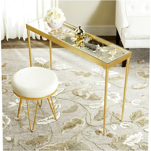 Safavieh Home Collection Otto Antique Gold Ginkgo Leaf Console, 29