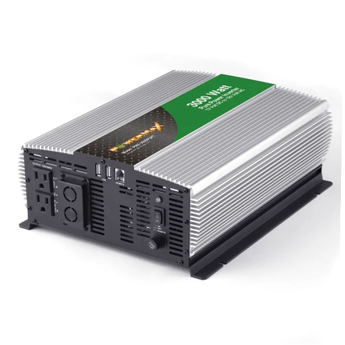 PowerMax 3000 Watt 12 Volt Pure Sine Wave DC to AC Power Inverter with Pass Through and Built-in Transfer Switch