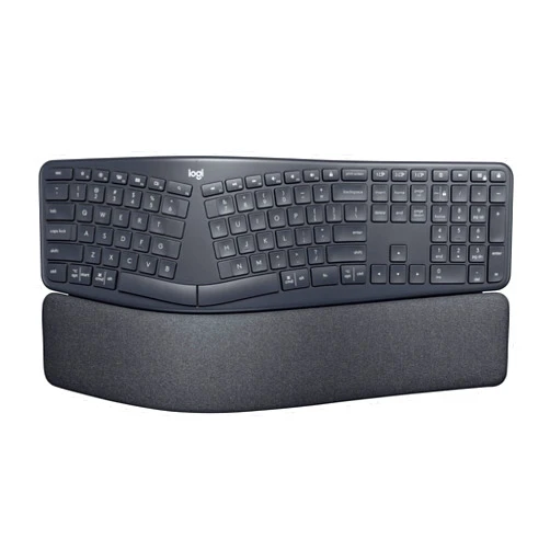 Logitech ERGO K860 Wireless Ergonomic Qwerty Keyboard - Split Keyboard, Wrist Rest, Natural Typing, Stain-Resistant Fabric, Bluetooth and USB Connectivity, Compatible with Windows/Mac,Black