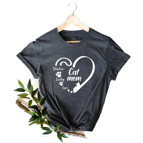 FastDeliveryTees Custom Mother's Day Shirts, Happy Mother's Day 2023, New Mom Gifts, Gift for Grandma, Custom Mother's Day Tee, Mom Shirt, Gift for Mama (Adult T-Shirt, Cat Mom 2)