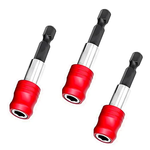 Teocpai 3Pcs Drill Bit Extension 1/4'' Hex Shank Magnetic Screwdriver Bit Holder 2 Inch Quick Release Drill Bit Extension Bar Socket Chuck Adapter for Screws, Driver, Drill