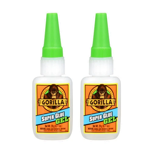 Gorilla Super Glue Gel, Clear Glue, 20 Gram (Pack of 2) - All Purpose and Fast Setting for Projects and Repairs