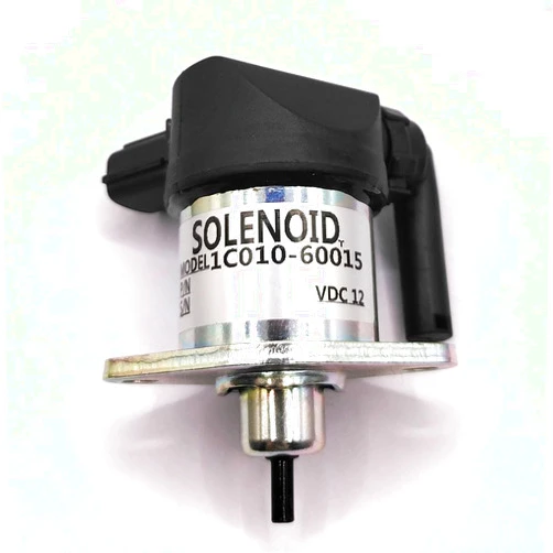 BERISOUG 1C010-60015 12V Fuel Shut Off Stop Solenoid For Kubota Engine V1505 V2203 V3300 1C010-60015 1C010-60017 1C010-60014 1C010-60016