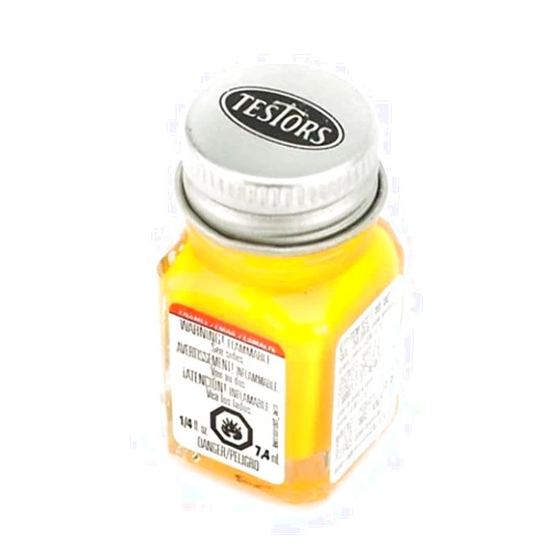 Testors Enamel Paint, Flat Yellow, 1/4-Ounce
