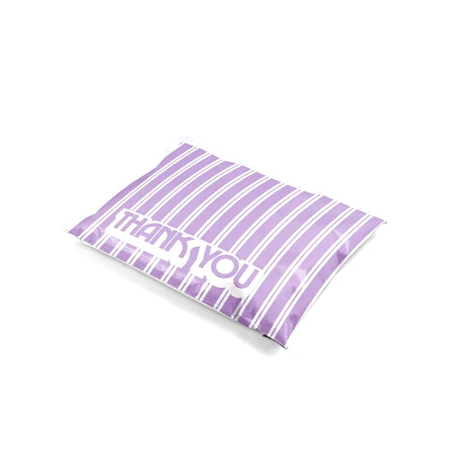 Shop4Mailers 10 x 13 Lavender Retro Striped Thank You Poly Bag Mailer Designer Poly Bag Mailer Envelopes 2 Mil (100 Pack, Purple)