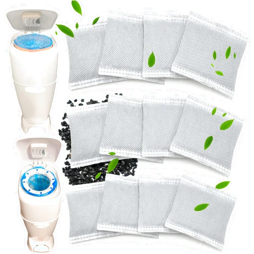 NewKe 12 Pack Diaper Pail Deodorizer Refill, Activated Charcoal Filters for Diaper Genie Complete and Expressions Pail, Odor Eliminator, Activated Carbon Filter Refill, Keep Nursery Fresh