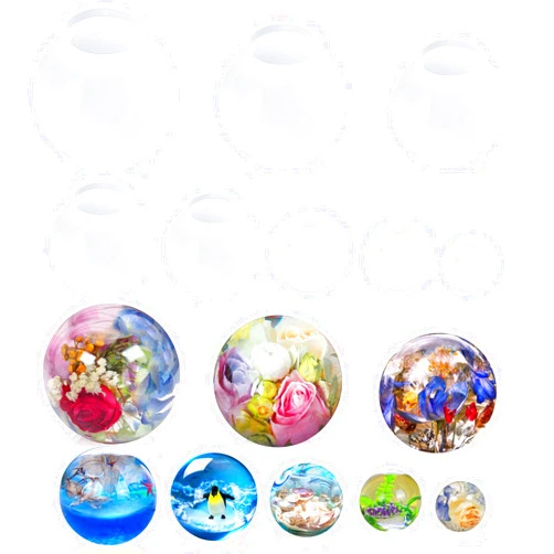 Voaesdk 8 Pcs Sphere Resin Molds, 3D Seamless Sphere Silicone Molds for Resin, Large Round Ball Orbs Epoxy Resin Molds for Flowers Preservation,Jewelry, Soap, Candle,Home Decor
