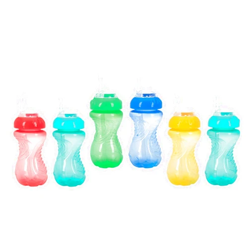 Nuby 2-Pack No-Spill Cup with Flex Straw, 10 Ounce, Colors May Vary