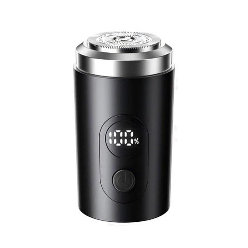 Generic Cannon-Shaped Aluminum Electric Shaver, Washable, LCD Display, Portable, Brushless Motor, 1080° Triple Arc Blade, Acne-Sensitive Friendly, Type-C Fast Charging
