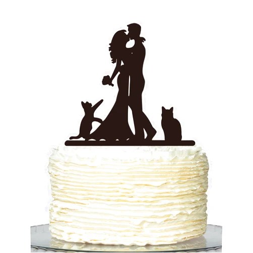 TbvcKHH Wedding Cake Topper,Cat Funny Mr & Mrs, Bride and Groom Wedding Party Decoration —Cats