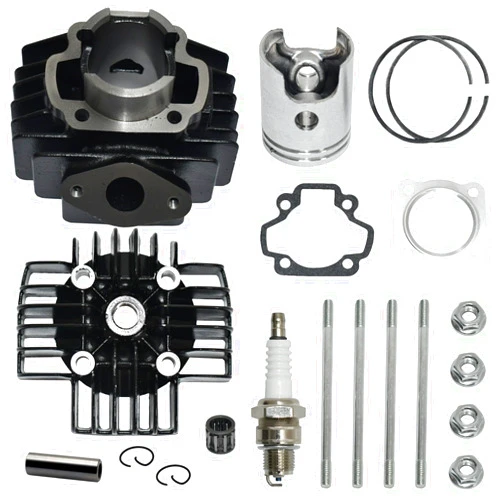 Tupo 50cc Cylinder Head Piston Ring Gasket Top End Rebuild Kit Compatible with Yamaha PW50 Y-Zinger PW 50 1981-2023, QT50 1979-1987, YT60 Tri-Zinger 1984-1985, YF60 4-Zinger 1986 Dirt bike