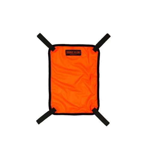Orange Aglow Blaze Orange Mesh Safety Panel with Reflective Strips - Lightweight High Visibility Hunting & Outdoors Safety Panel Attaches to Backpacks, Tents, Blinds, and Gear