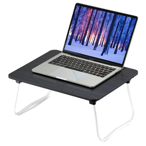ZEAPTAC Laptop Bed Desk, Foldable Lap Table, Portable Study Table, Laptop Desk/Stand for Bed, Lightweight & Mini Table for Breakfast/Picnic/Drawing/Couch/Floor - Black