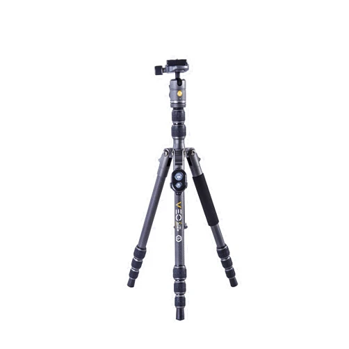 Vanguard VEO3GO204CB Compact, Lightweight Carbon Fiber Travel Tripod with Ball Head, Monopod Option, Smart Phone Holder and Bluetooth Remote