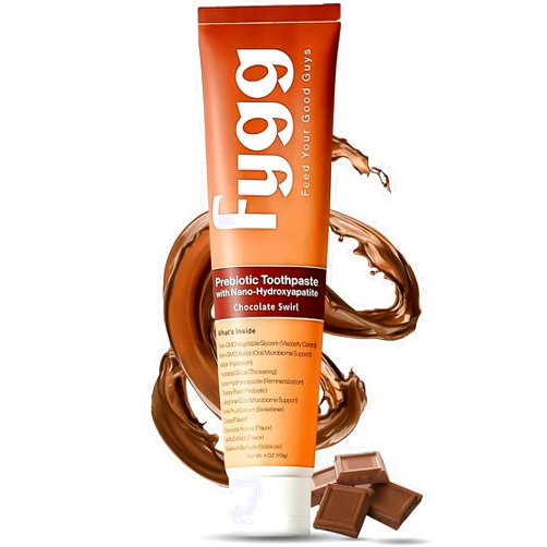 Fygg Nano Hydroxyapatite Toothpaste with Prebiotics | Fluoride & SLS Free with Hydroxyapatite | Remineralizing nHA Tooth Paste for Sensitive Teeth | Chocolate Swirl, 4 Oz