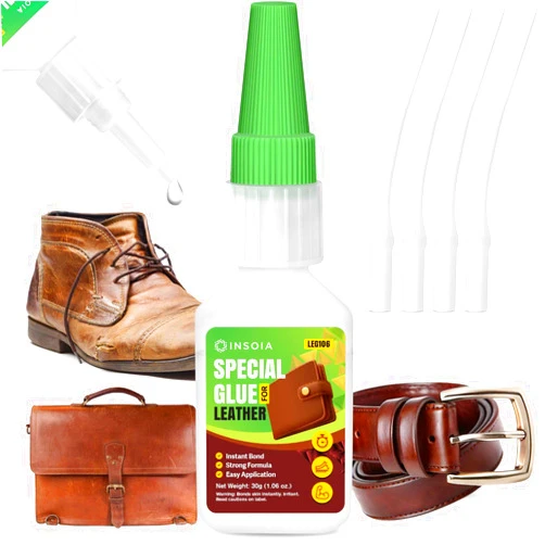 INSOIA Super Glue for Leather, 30g Heavy Duty Leather Glue Adhesive for Purses, Shoes, Sofas & Furniture – Quick-Dry, Waterproof, Flexible Repair Glue Leathercraft, Upholstery & DIY Projects