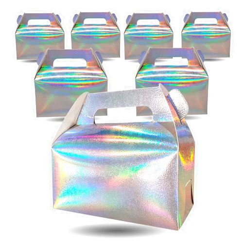 AKLVBL Gable Box,Rainbow Small Kraft Gift Box for Treats,50 Pack Party Favor Goodie Box for Kids birthday,christmas treat boxes for Birthday,Wedding,Baby Shower