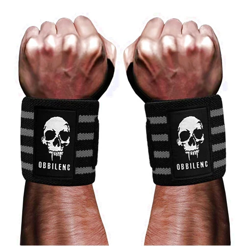Obbilenc Gym Wrist Wraps, Weightlifting Wrist Straps for Men and Women, Heavy Duty Elastic Cotton Wrist Support Straps for Weight Lifting, Strength Training, Gymnastics and Bodybuilding