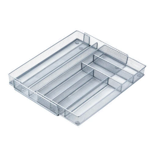 Honey-Can-Do KCH-02163 Steel Mesh 7-Compartment Expandable Utility Drawer Organizer, Silver