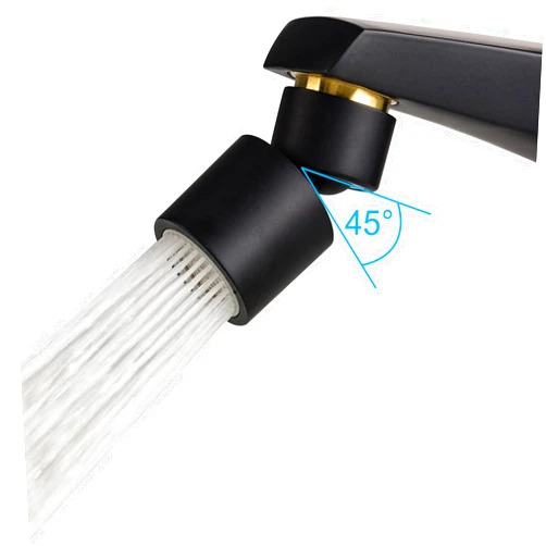 Hibbent NSF/ANSI/CAN 61 Certified Kitchen Faucet Aerator, CUPC Certification 360-degree Swivel Sprayer 2 Water Flow Sprayer Modes Faucet Extender-55/64Inch-27UNS Female Thread, Matte Black