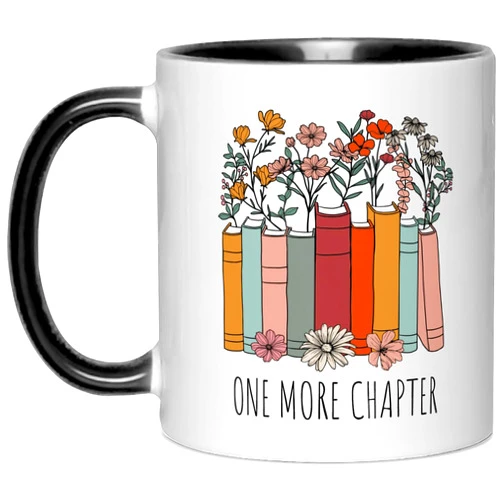 Yanprint Funny Gifts for Book Lover,Bookish Coffee Mug,Birthday Thanksgiving Christmas Gifts For Librarian Reading Enthusiast Teacher,One More Chapter Bookworm Tea Cup 11 OZ
