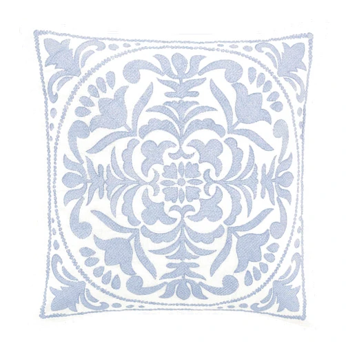 Laura Ashley Mila Throw Pillow, 18x18, Blue
