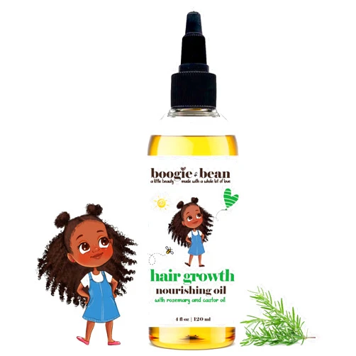 Boogie and Bean Natural Hair Growth Oil for Kids and Infants - Rosemary Oil for 4c Black Hair, Non-GMO