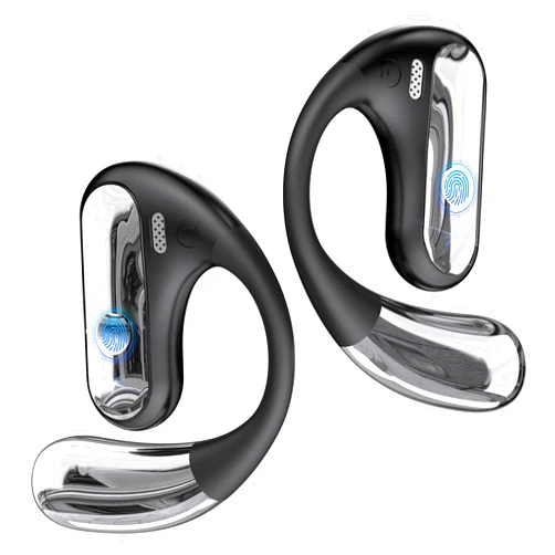 CoolJumper Open Ear Bluetooth 5.4 Headphones, 40Hrs Sport Earbuds, Stereo Deep Bass Sports Ear Buds Built in Mic, LED Display Charging Case, IPX7 Waterproof Earphones with Earhooks for Workout Running, Black