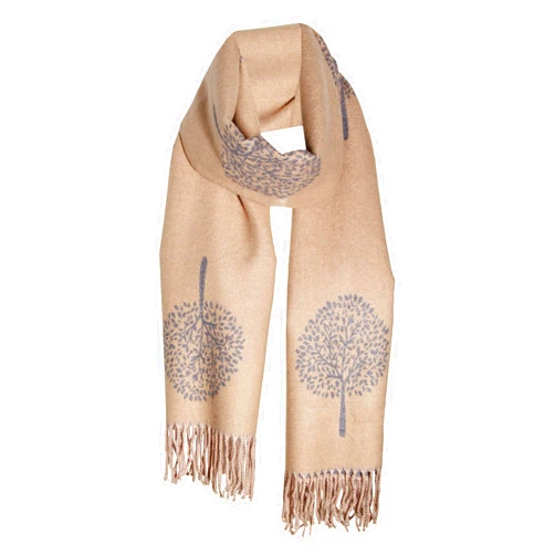 Tibet BEIGE GREY LUXURY CASHMERE SCARF MULBERRY TREE PRINT REVERSABLE SUPER SOFT SUMMER WINTER SPRING SCARF UNISEX TRENDY PREMIUM QUALITY SCARFGIFT FOR HER HIM HER EVERYONE