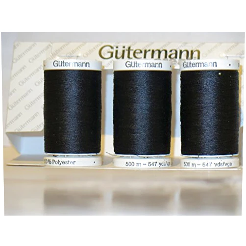 Gütermann Sew-All, All PurposeThread 547 Yards-Black GUTERMANN Thread 3 Pack (Black)