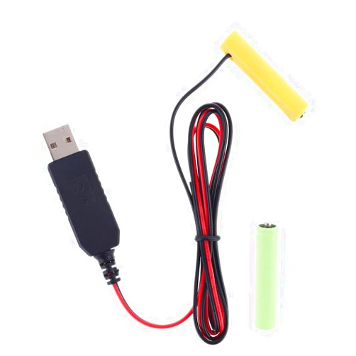 KHIOPNT LR03 AAA Battery Eliminator 2M USB Power Supply Cable Replace 1 to 4pcs AAA Battery (3V)