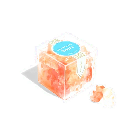 Sugarfina Champagne Bears Small Candy Cube, Gummy Bears, 3.9oz, 1 Count