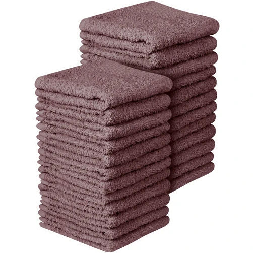 T & L Towel and Linen Mart Towel and Linen Mart 100% Cotton - Wash Cloth Set - Pack of 24, Flannel Face Cloths, Highly Absorbent and Soft Feel Fingertip Towels (Grey)