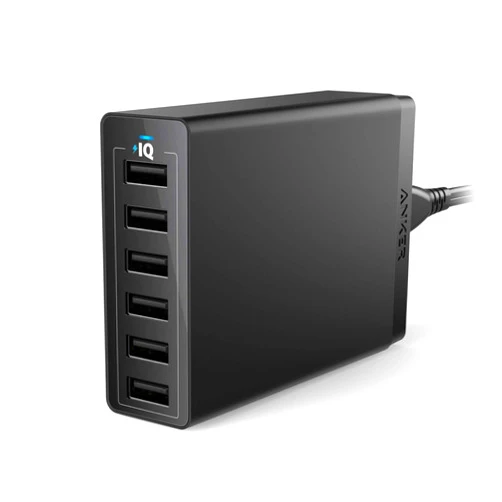 Anker Charger, 60W 6 Port Charging Station, PowerPort 6 Multi USB Charger for iPhone 15/Pro/Pro Max/14/13, iPad Pro/Air/Mini, Galaxy S23/S22/S21, Note 20 Ultra, LG, HTC, and More
