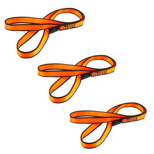 NewDoar CE & UIAA Certified Climbing Sling 16mm Nylon Sling Runners 22KN 4840LB Climbing Utility Cord Rock Climbing,Creating Anchors System,Rappelling Gear,Perfect for Tree Work-Orange/24''(60cm)3pcs