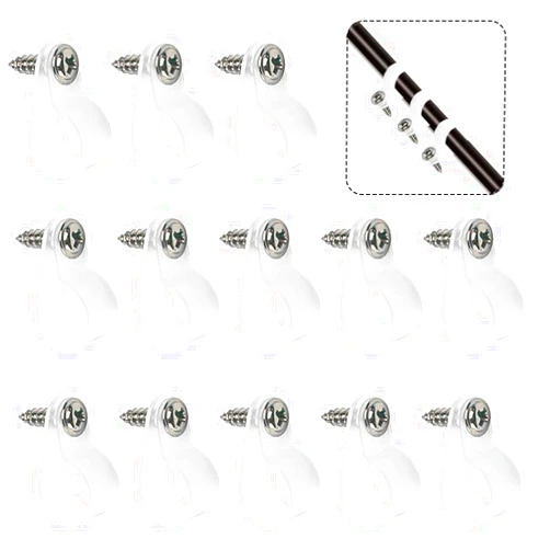 FYAWME 100 Pack 1/2 inch Rope Light Clips, Nylon P-Style Cable Clips for Wire Management, White Rope Light Clips for Outside String Lights Mounting with M4 Carbon Steel Nickel-Plated Screws