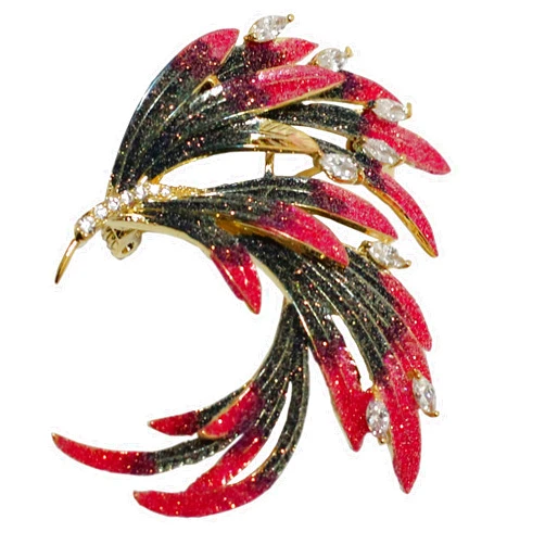 Newstarfactory Colorful Phoenix Brooches Brooches New Collar Clips for Women Shawl Pin Enamel Collar Pin Lapel Pins for Chest Decoration