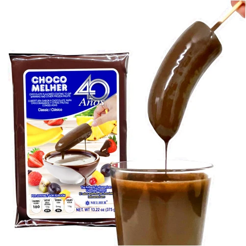 CHOCOMELHER Clasico - 12 Pack Milk Chocolate Flavored Coating for Chocobananos - Best to Cover Frozen Bananas & Strawberries - Traditional Snack - 12 of 13.22 oz Bags.
