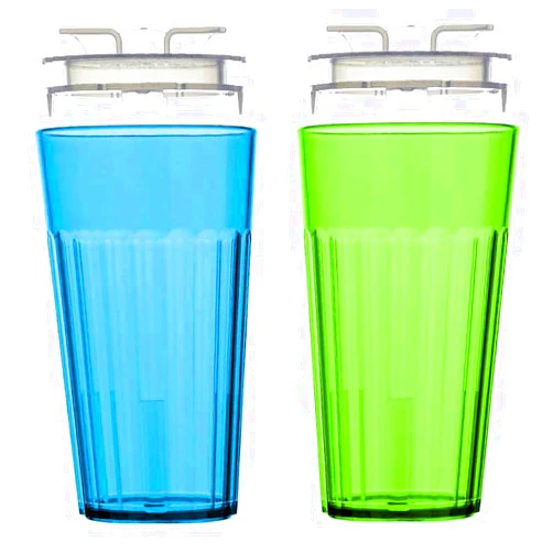 Reflo Smart Cup (Blue & Green 2-Pack) Open Training Cup, Toddler Cup, No Suction 6oz, 360 Control-Flow, USA MADE Premium High-Impact Plastic