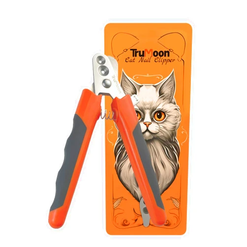Trumoon Cat Claw Clippers Two Round Cut Holes with Different Sizes (2mm & 3mm) - Cat Nail Trimmers Suitable for Cats and Other Small Animals with Different Stages of Growth(Orange)