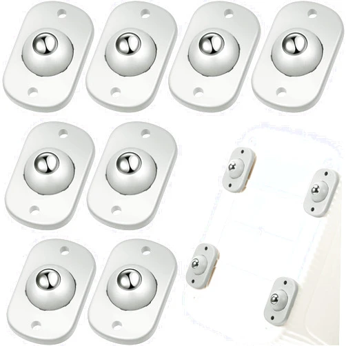 Honoson 8 Pcs Self Adhesive Caster Wheels Appliance Rollers Appliance Sliders for Kitchen 360° Swivel Universal Wheel Mini Small Kitchen (Gray with 1 Steel Ball Style)