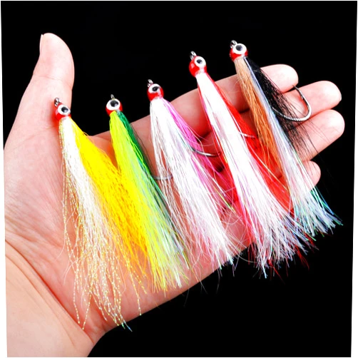 JSHANMEI Clouser Minnow Fly Fishing Flies Salmon Trout Steelhead Jig Hooks Saltwater Flies Sea Bass Striper Flounder Fly Fishing Lures