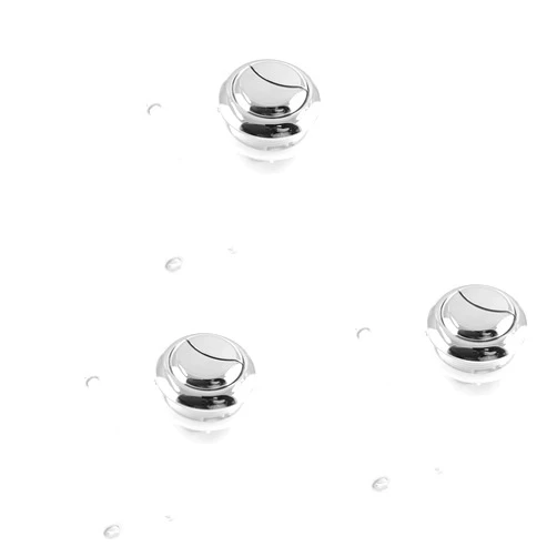 Piutouyar 3Pcs Dual Push Toilet Button 48mm Flushing Toilet Tank Button Lever Push Button Toilet Flush Kit with Thread Diameter Silver For Water Valve
