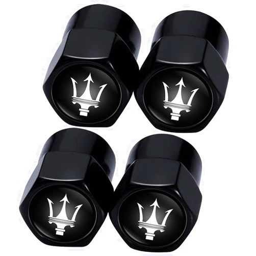 Mikaqikaor 4pcs Tire Valve Stem Caps for Maserati Quattroporte, Ghibli, Levante All Models Car Accessories, Wheel tire Valve,tire Cover Cap,Wheel air Valve Cap for Maserati, Large