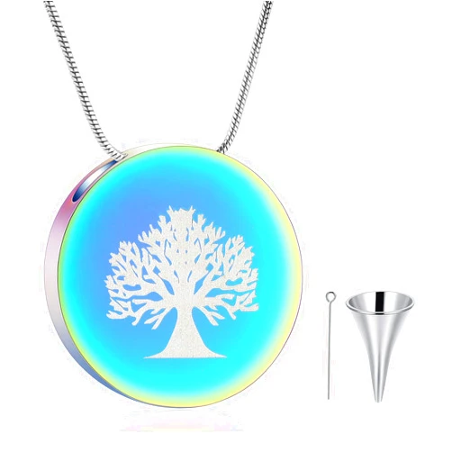 AIWENXI American Flag Dog Tag Necklace Cremation Urn Pendant Memorial Keepsake Ashes US National Flag Charm Plated Patriot Necklace for Men Women