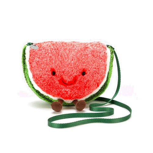 Jellycat Amuseable Watermelon Plush Bag Crossbody Purse with Zip Top Gifts for Kids Girls Tweens and Teens